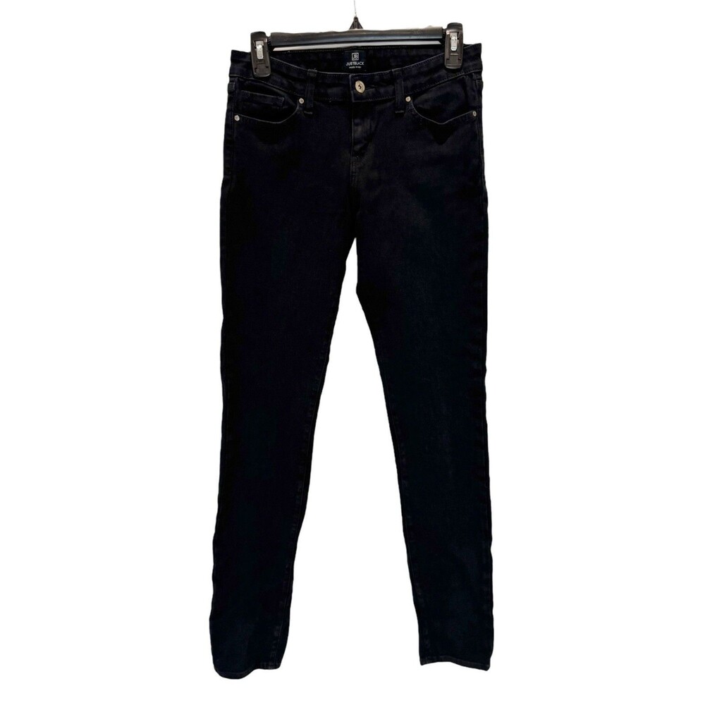 Women’s Just Black Skinny Jeans Size 29 Solid Black Inseam 32”